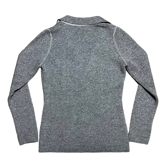 Nathalie Seaver Gray Cashmere Blend Button Down Sweater Blazer Cardigan Sz S(1) - Picture 2 of 13